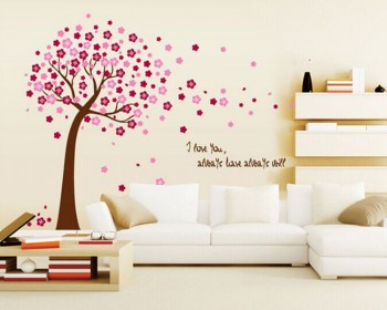 Flower Tree with Love Quotes Wall Decal Vinyl Tree Art Stickers Flower Tree with Love Quotes Wall Decal Vinyl Tree Art Stickers